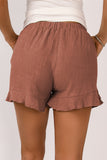 High Waist Pocketed Ruffle Shorts