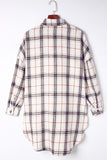 Oversized Plaid Pattern Shacket with Slits