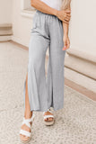 Side Slits Wide Leg High Waist Pants