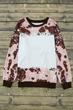 Bleached Tie Dye Leopard Print Long Sleeve Top