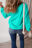 Russet Orange Solid Fleece Lined Drop Shoulder Terry Sweatshirt