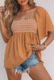 Square Neck Wide Sleeves Flowy Top