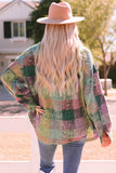 Multicolor Brushed Plaid Pocketed Oversize Shacket