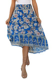 Smocked Waist Boho Floral Maxi Skirt