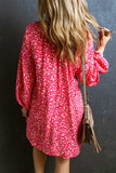 Floral Print Empire Waist Bubble Sleeve Dress