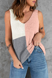 Color Block Knitted Tank Top