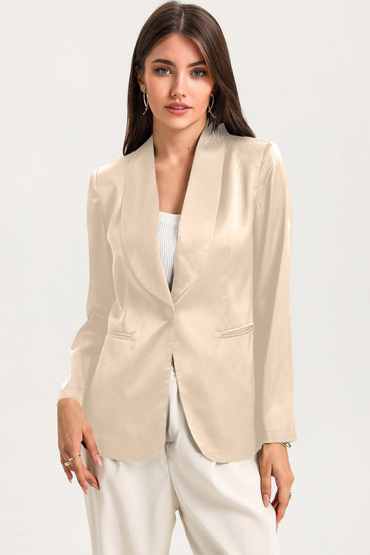 Collared Neck Single Breasted Blazer with Pockets