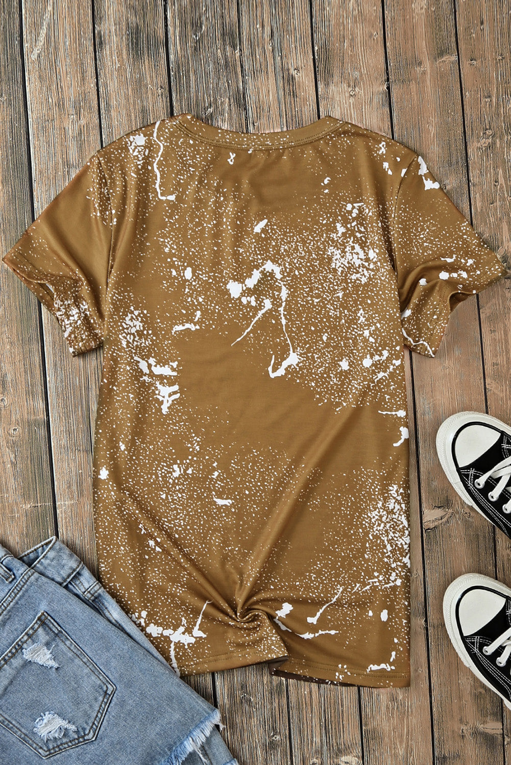 Bleached Blank Crew Neck Short Sleeve Top