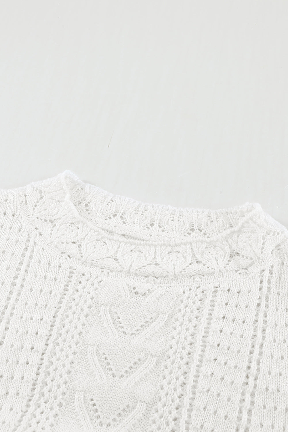 Crochet Lace Pointelle Knit Sweater