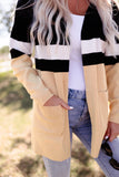 Color Block Striped Open Front Cardigan