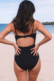 Twist Front Cut Out One-piece Swimsuit