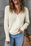 Pull en tricot beige à col en V et dos nu 