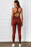 Cutout Racerback Seamless Yoga Jumpsuit