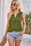 Swiss Dot Notched V Neck Tank Top