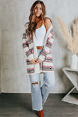 Open Front Draped Geometric Cardigan