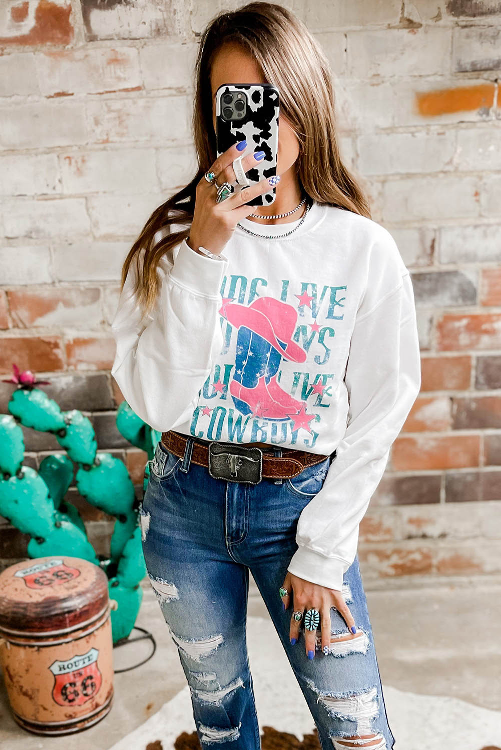 LONG LIVE COWBOY WILD WEST Graphic Sweatshirt