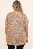 Plus Size Cheetah Print Twisted T-shirt