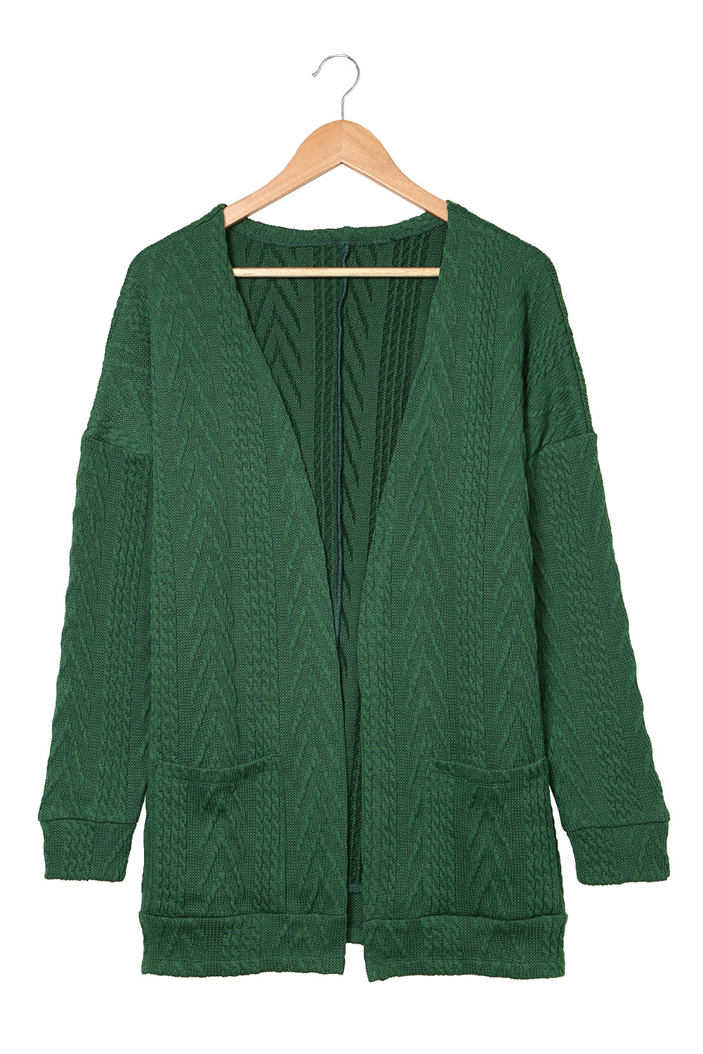 Drop Shoulder Textured Cardigan