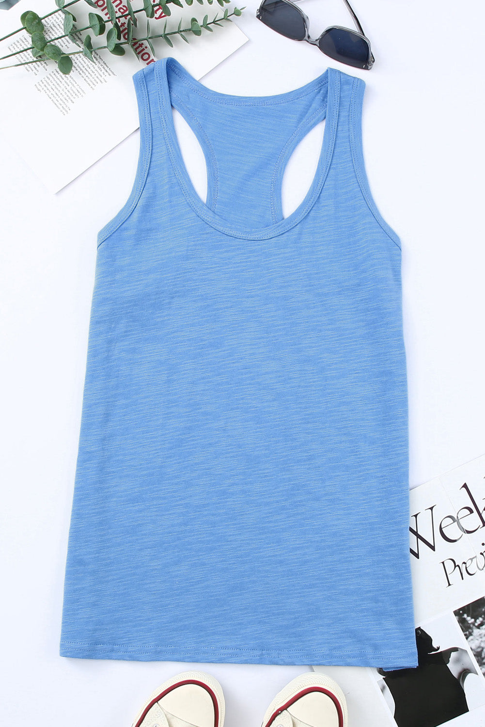 Scoop Neck Basic Solid Tank Top