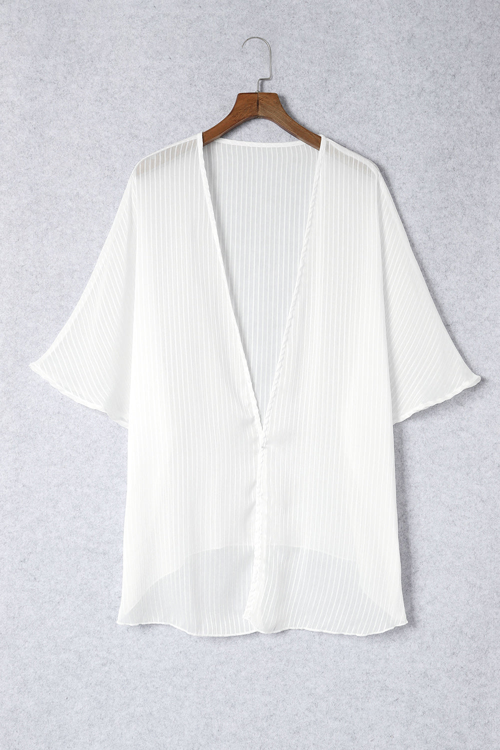 Plain Oversized Half Sleeve Open Front Kimono