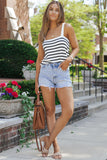 Striped Tube Spaghetti Strap Knitted Tank Top