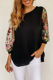 Floral Embroidered Sleeve Blouse