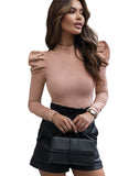 Puff Sleeve Suede Bodysuit