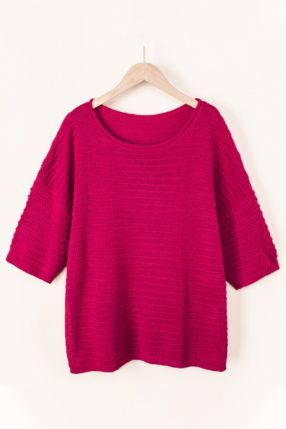 Textured Knit Drop Shoulder Tee