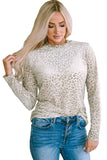 Frill High Neck Shiny Long Sleeve Top