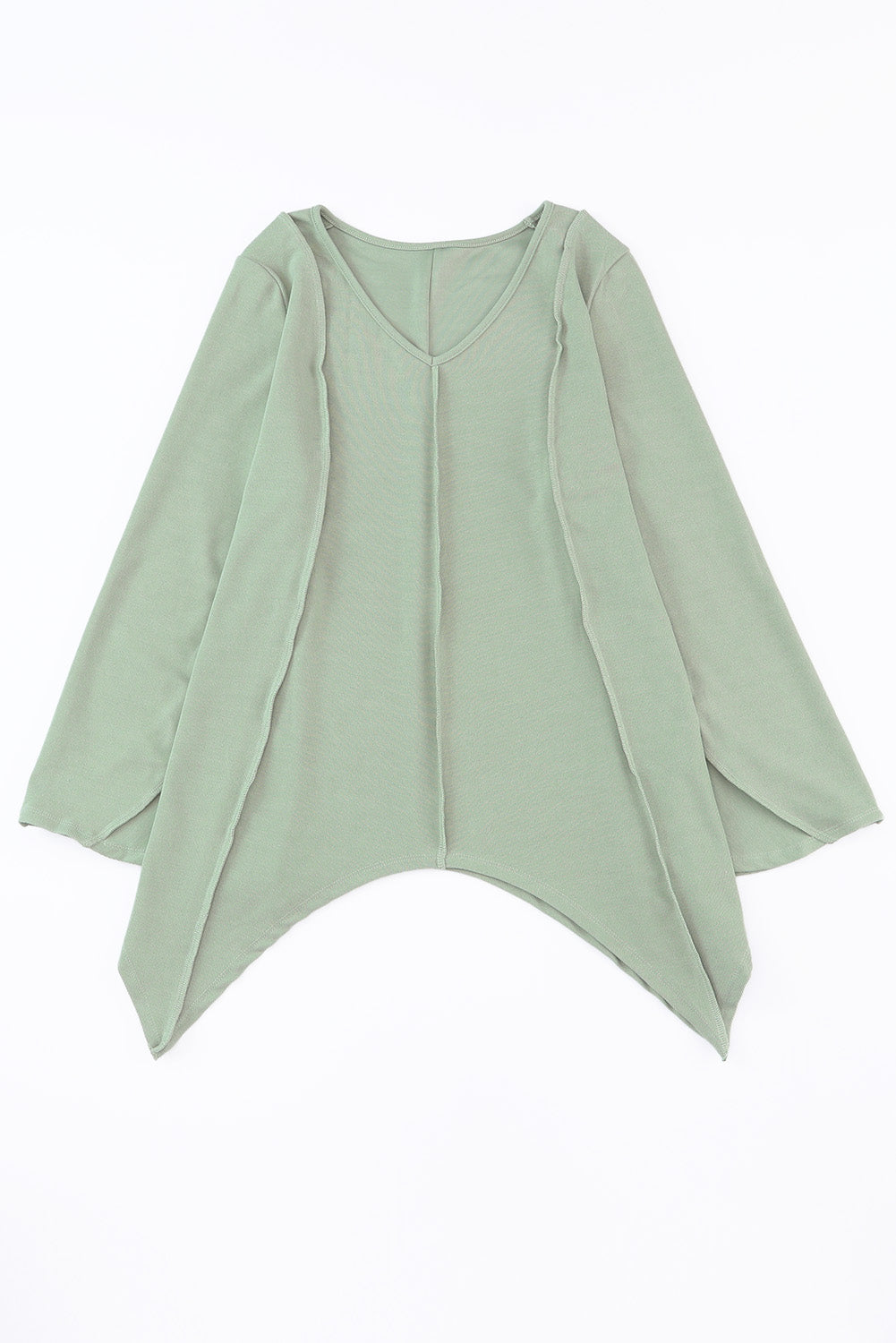 Ribbed Expose Seam Bell Sleeve Top