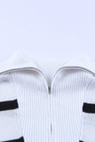 Sailor Collar Striped Knit Pullover Sweater