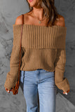 Ribbed Knit Off Shoulder Sweater