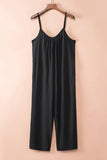 Spaghetti Straps Wide Leg Pocketed Jumpsuits