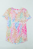 Colorful V Neck Short Sleeve Top