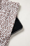 White Leopard Print Long Sleeve and Pants Pajamas Set