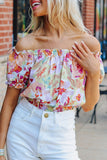 Floral Print Off Shoulder Puff Sleeve Blouse