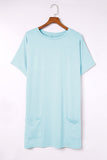 Side Pockets Short Sleeve Tunic Top