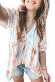 Tie Dye Flowy Short Sleeve Top