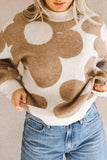 Flower Pattern Slouchy Sweater