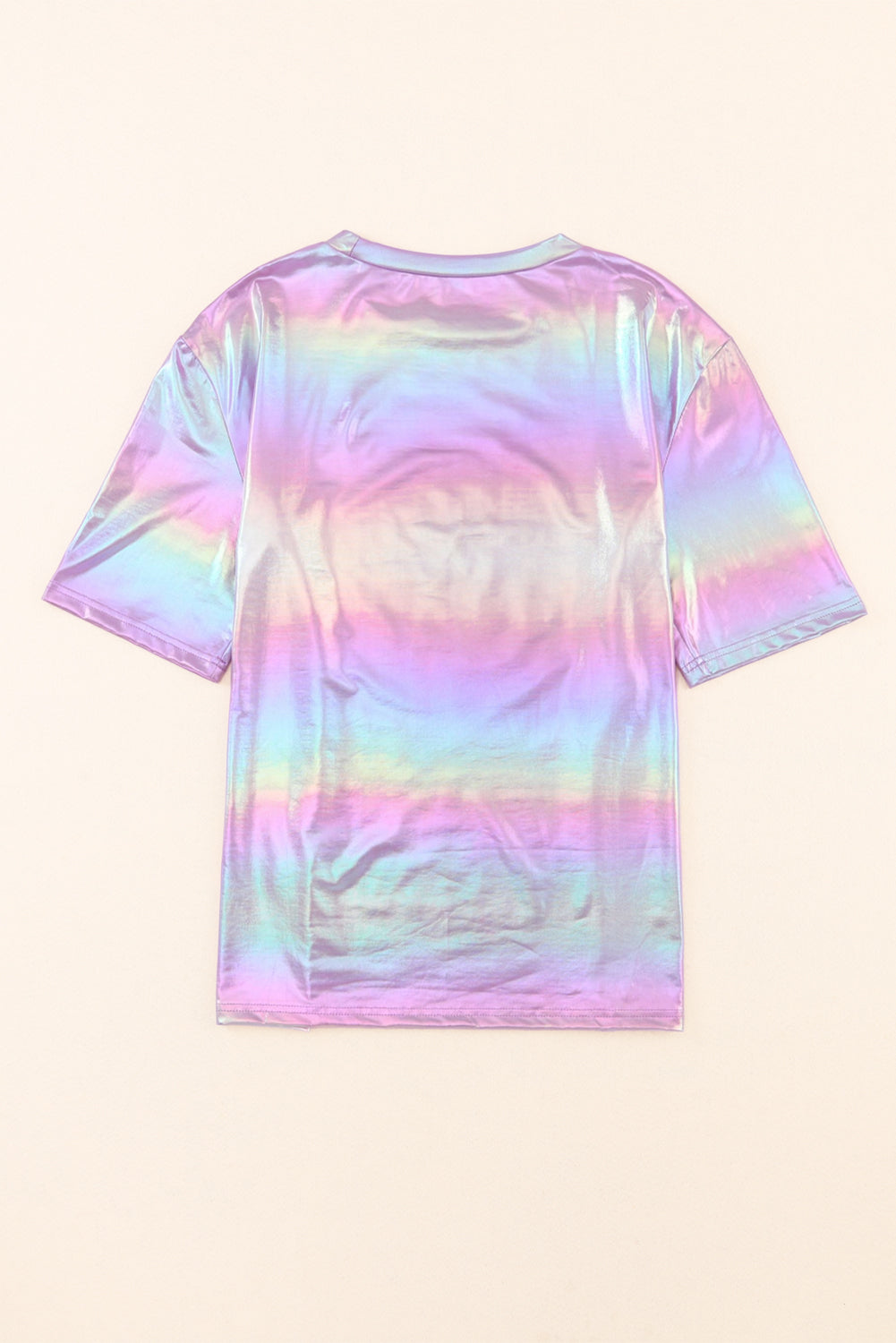 Shiny Iridescent Stay Wild Graphic Oversized Tee