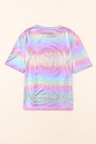 T-shirt surdimensionné violet brillant irisé Stay Wild Graphic