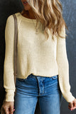 Raglan Sleeve Crewneck Casual Sweater