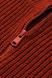 Pull en tricot zippé rouge à col roulé et épaules tombantes