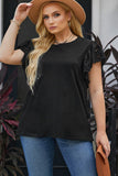 Plus Size Flutter Sleeve Top