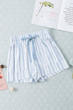 Vertical Stripes Print Shorts with Pockets