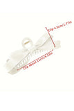 White Bow Decor Large Hair Claw Clip