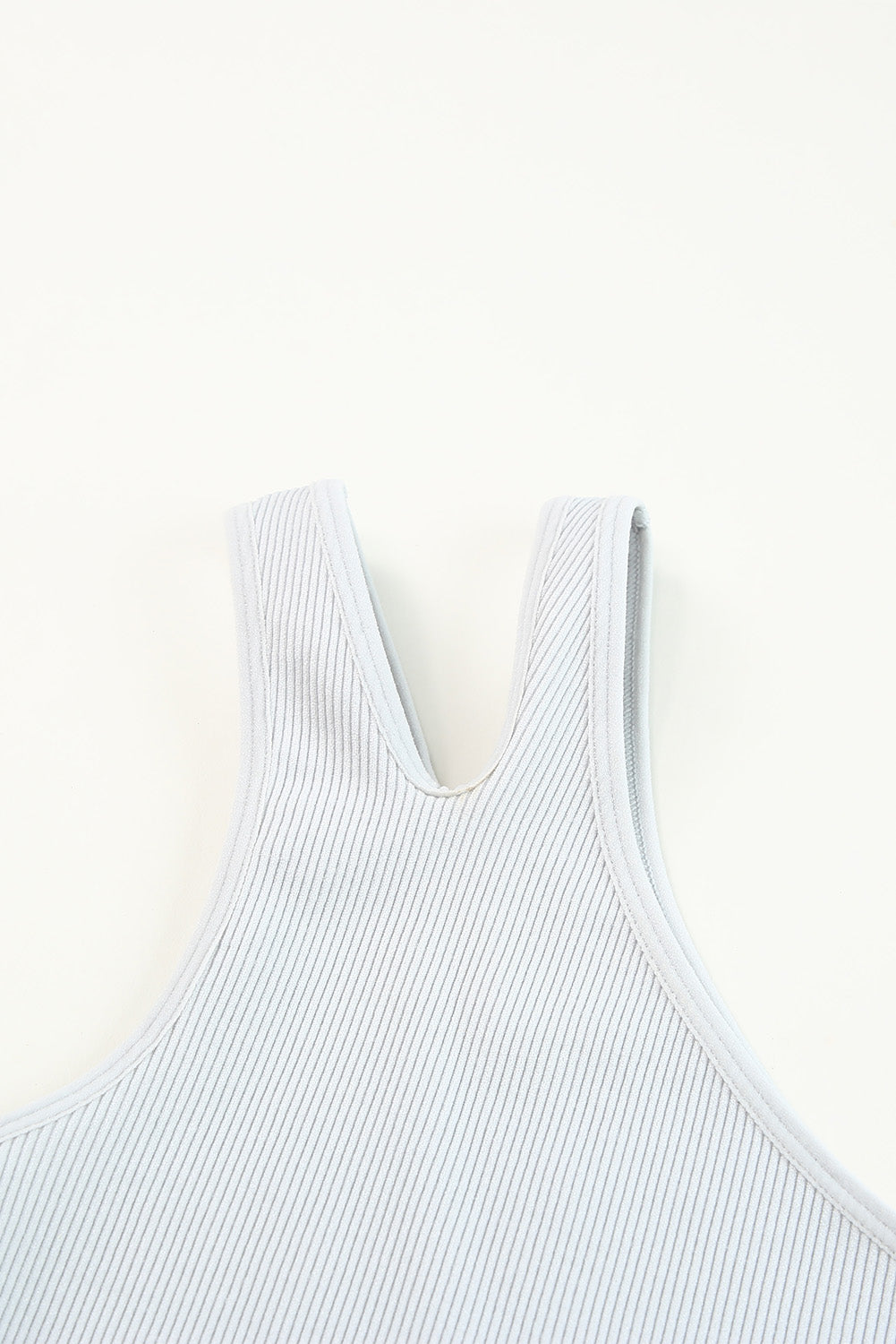 Single Split Shoulder Ribbed Cropped Sports Top