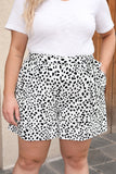 Plus Size Dalmatian Print High Waist Shorts