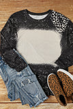 Retro Bleached Leopard Spot Pullover