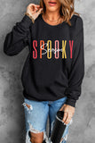 Sweat-shirt graphique noir Spooky Season Halloween Fashion Graphic